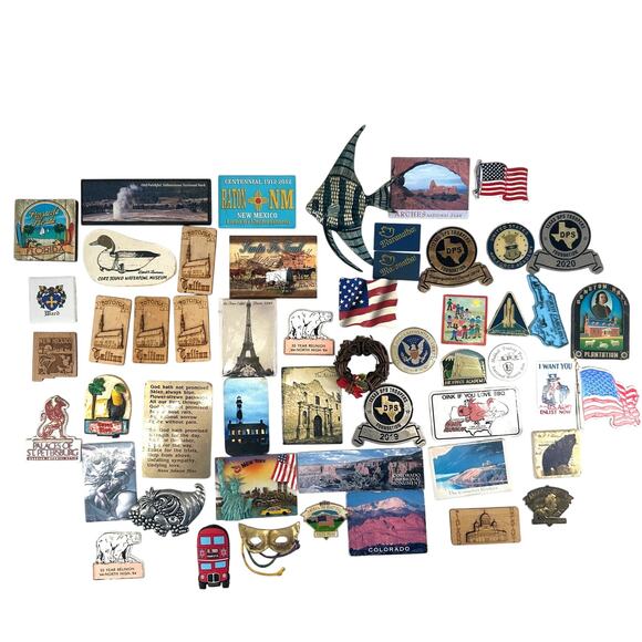 Vintage Travel Magnet Lot 51 Pieces National Parks Landmarks Souvenir Collection - Picture 1 of 13
